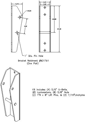 Bolt-on Interfacing Bracket Kit - Draw Bar & Blanket Harrow